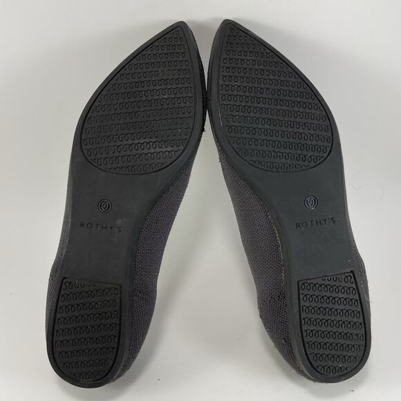 Rothys The Point Ballet Flats Womens Size 10 Slip In Black Dusty Purple - Picture 8 of 9